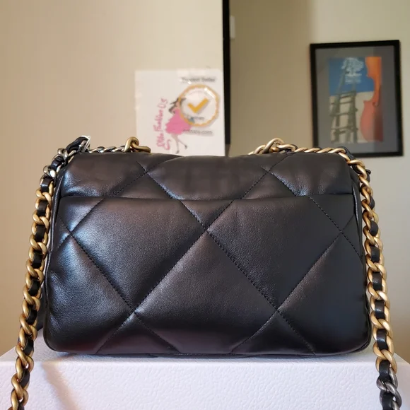 Chanel 19 flap black mixed hard ware small bag - Picture 11 of 13